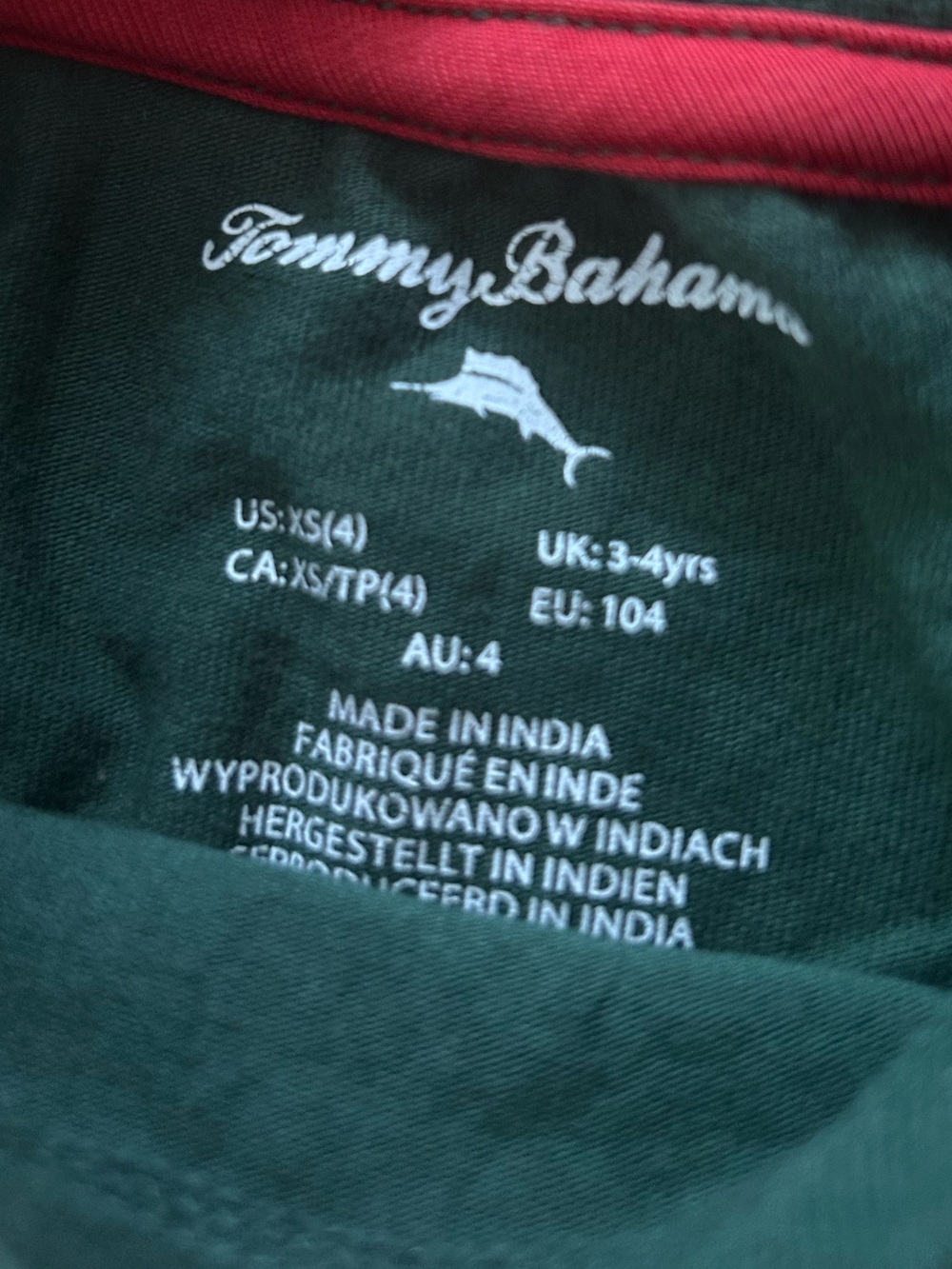 Tommy Bahama Kids Boys XS (4) Green Holiday Dog Santa Hat Graphic Tee Shirt - Picture 4 of 6